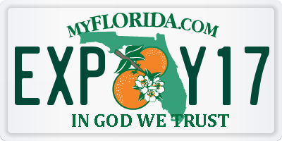 FL license plate EXPY17