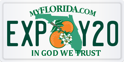 FL license plate EXPY20