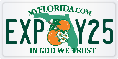 FL license plate EXPY25
