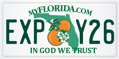 FL license plate EXPY26