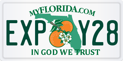 FL license plate EXPY28