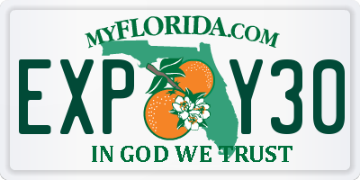 FL license plate EXPY30