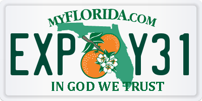 FL license plate EXPY31
