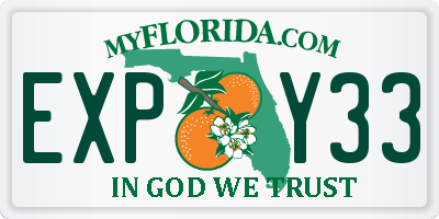 FL license plate EXPY33