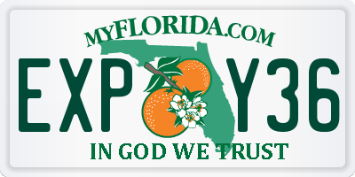 FL license plate EXPY36