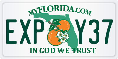 FL license plate EXPY37