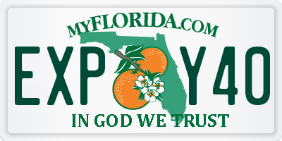 FL license plate EXPY40