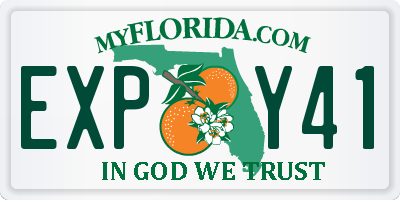 FL license plate EXPY41