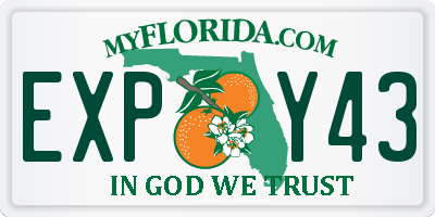 FL license plate EXPY43