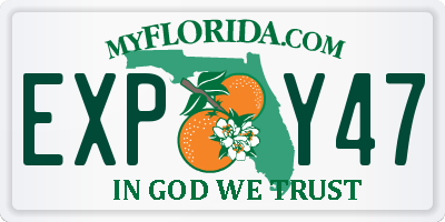 FL license plate EXPY47