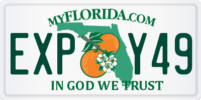 FL license plate EXPY49