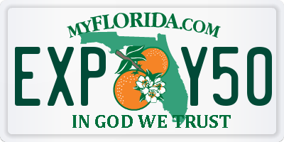 FL license plate EXPY50