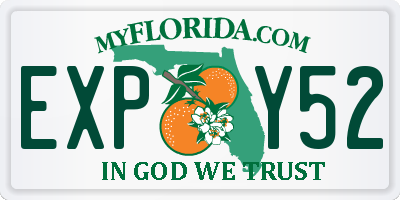 FL license plate EXPY52