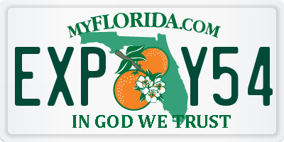 FL license plate EXPY54