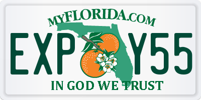 FL license plate EXPY55