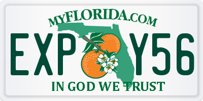 FL license plate EXPY56