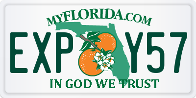 FL license plate EXPY57