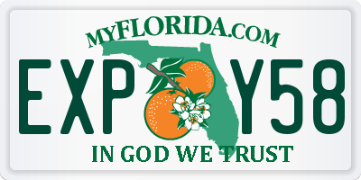 FL license plate EXPY58