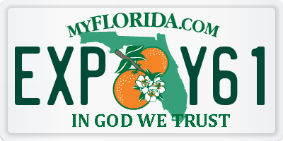 FL license plate EXPY61