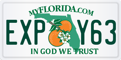 FL license plate EXPY63