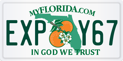 FL license plate EXPY67