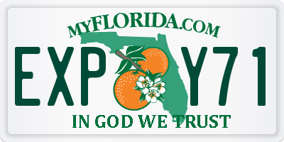 FL license plate EXPY71