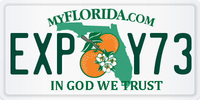 FL license plate EXPY73