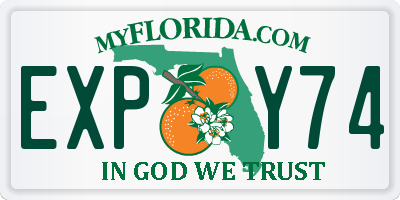 FL license plate EXPY74
