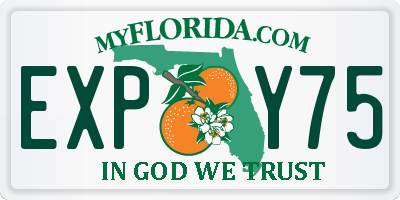 FL license plate EXPY75