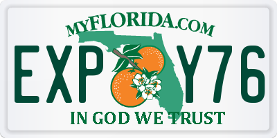 FL license plate EXPY76