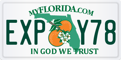 FL license plate EXPY78
