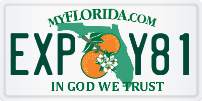 FL license plate EXPY81