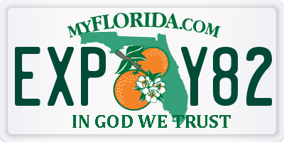 FL license plate EXPY82