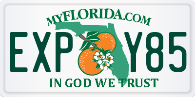 FL license plate EXPY85