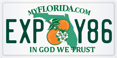 FL license plate EXPY86