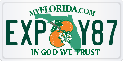FL license plate EXPY87