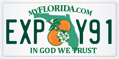 FL license plate EXPY91