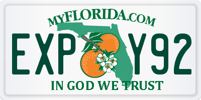 FL license plate EXPY92