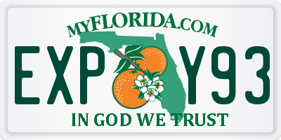 FL license plate EXPY93