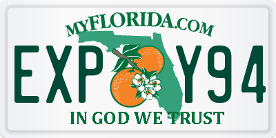 FL license plate EXPY94