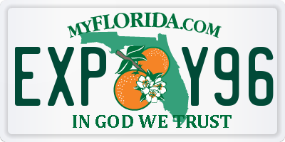 FL license plate EXPY96