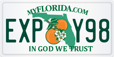 FL license plate EXPY98