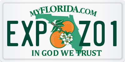 FL license plate EXPZ01