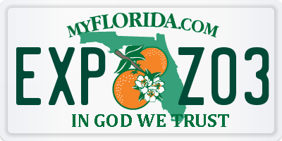 FL license plate EXPZ03
