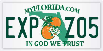 FL license plate EXPZ05