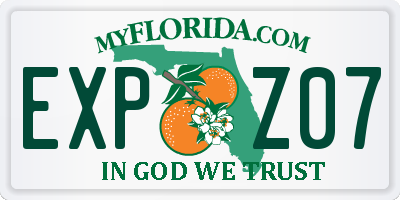 FL license plate EXPZ07