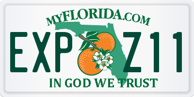 FL license plate EXPZ11