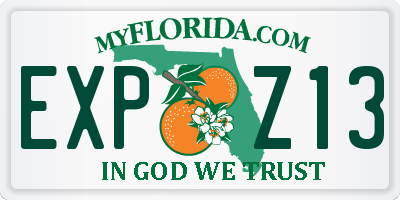 FL license plate EXPZ13