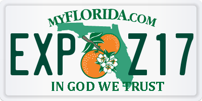 FL license plate EXPZ17