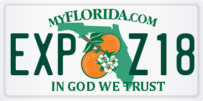 FL license plate EXPZ18